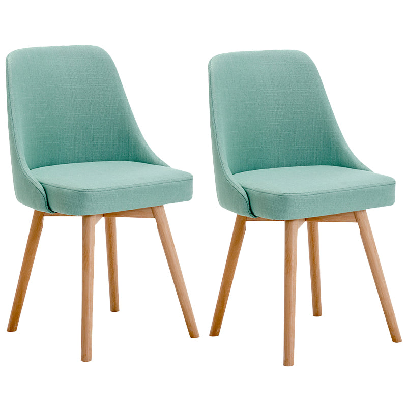 Fabric Dining Side Chair Glam Style Indoor Parsons Armless Chair of 17'' Wide Mint Green Set of 2 Clearhalo ' kitchen&dining_furn' 'Dining Chairs' 'Dining Tables & Seating' 'dining_chair' 'Furniture' 'furniture_dining_chair' 'Kitchen & Dining Furniture' 'kitchen' 3467083
