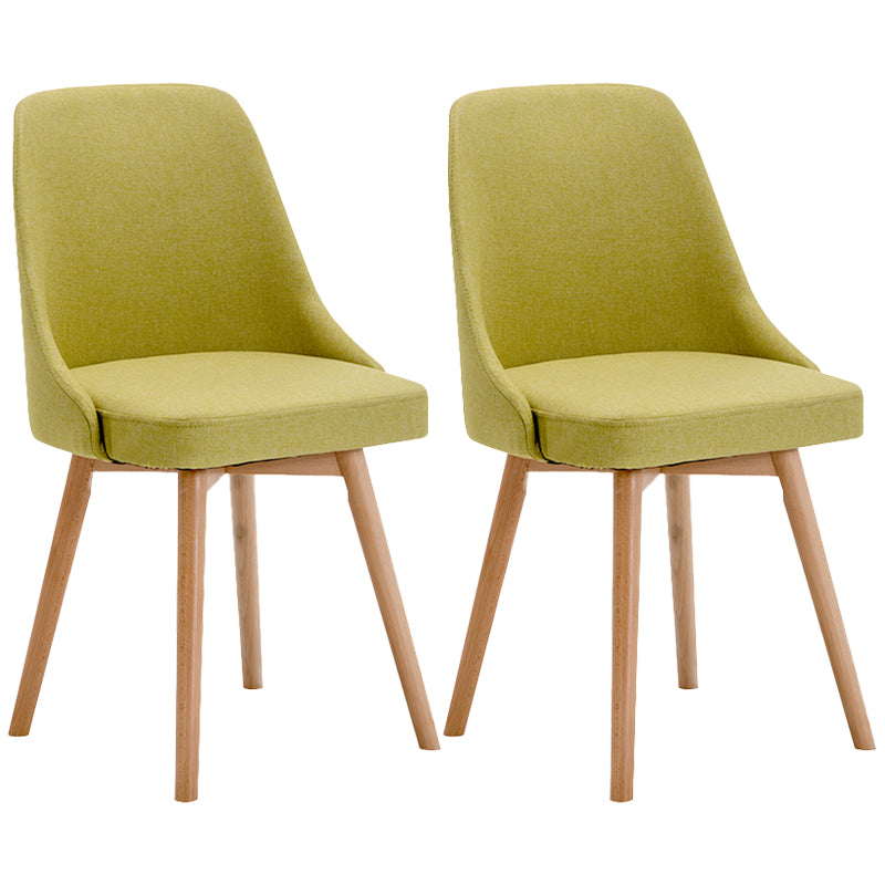 Fabric Dining Side Chair Glam Style Indoor Parsons Armless Chair of 17'' Wide Green Set of 2 Clearhalo ' kitchen&dining_furn' 'Dining Chairs' 'Dining Tables & Seating' 'dining_chair' 'Furniture' 'furniture_dining_chair' 'Kitchen & Dining Furniture' 'kitchen' 3467085