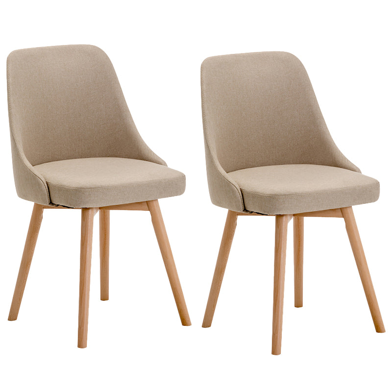 Fabric Dining Side Chair Glam Style Indoor Parsons Armless Chair of 17'' Wide Khaki Set of 2 Clearhalo ' kitchen&dining_furn' 'Dining Chairs' 'Dining Tables & Seating' 'dining_chair' 'Furniture' 'furniture_dining_chair' 'Kitchen & Dining Furniture' 'kitchen' 3467086