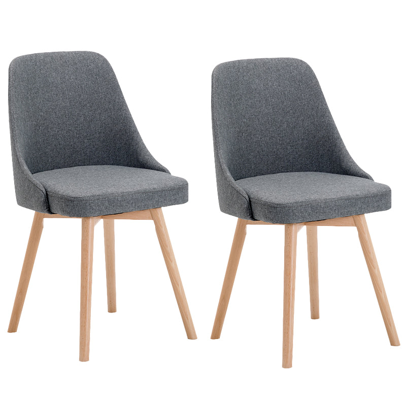 Fabric Dining Side Chair Glam Style Indoor Parsons Armless Chair of 17'' Wide Dark Gray Set of 2 Clearhalo ' kitchen&dining_furn' 'Dining Chairs' 'Dining Tables & Seating' 'dining_chair' 'Furniture' 'furniture_dining_chair' 'Kitchen & Dining Furniture' 'kitchen' 3467087