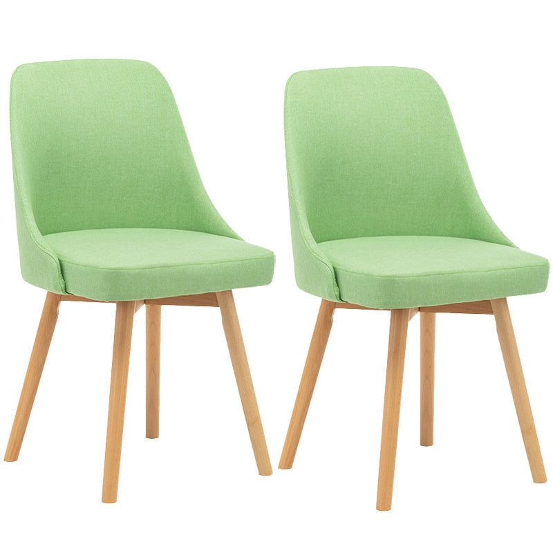 Fabric Dining Side Chair Glam Style Indoor Parsons Armless Chair of 17'' Wide Fruit Green Set of 2 Clearhalo ' kitchen&dining_furn' 'Dining Chairs' 'Dining Tables & Seating' 'dining_chair' 'Furniture' 'furniture_dining_chair' 'Kitchen & Dining Furniture' 'kitchen' 3467089