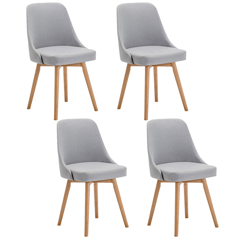 Fabric Dining Side Chair Glam Style Indoor Parsons Armless Chair of 17'' Wide Grey Set of 4 Clearhalo ' kitchen&dining_furn' 'Dining Chairs' 'Dining Tables & Seating' 'dining_chair' 'Furniture' 'furniture_dining_chair' 'Kitchen & Dining Furniture' 'kitchen' 3467091