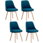 Fabric Dining Side Chair Glam Style Indoor Parsons Armless Chair of 17'' Wide Blue Set of 4 Clearhalo ' kitchen&dining_furn' 'Dining Chairs' 'Dining Tables & Seating' 'dining_chair' 'Furniture' 'furniture_dining_chair' 'Kitchen & Dining Furniture' 'kitchen' 3467092