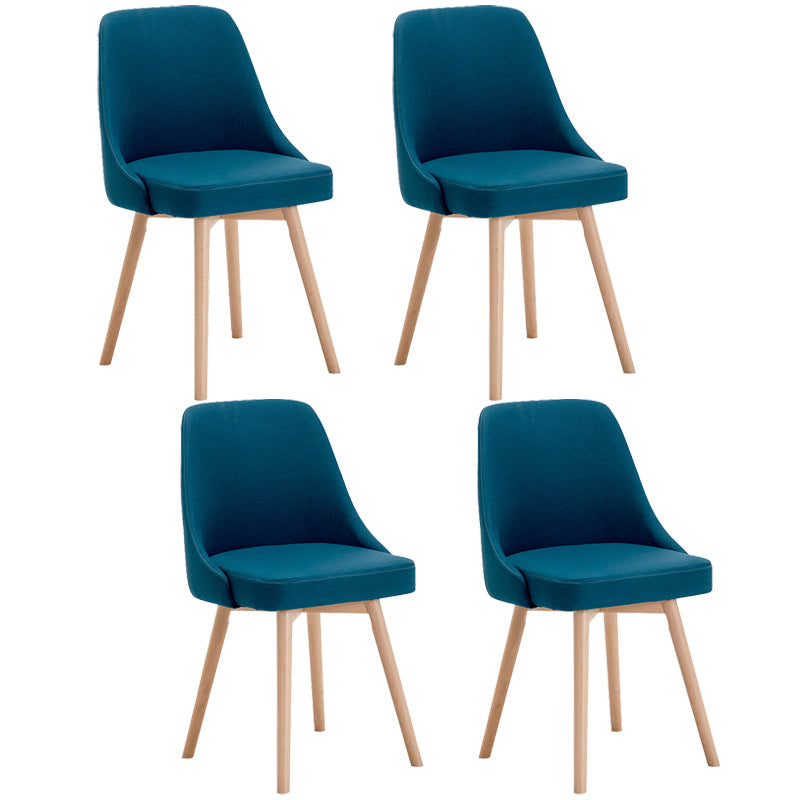 Fabric Dining Side Chair Glam Style Indoor Parsons Armless Chair of 17'' Wide Blue Set of 4 Clearhalo ' kitchen&dining_furn' 'Dining Chairs' 'Dining Tables & Seating' 'dining_chair' 'Furniture' 'furniture_dining_chair' 'Kitchen & Dining Furniture' 'kitchen' 3467092