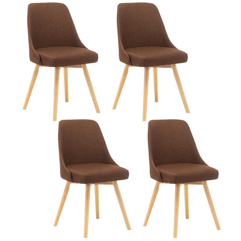 Fabric Dining Side Chair Glam Style Indoor Parsons Armless Chair of 17'' Wide Coffee Set of 4 Clearhalo ' kitchen&dining_furn' 'Dining Chairs' 'Dining Tables & Seating' 'dining_chair' 'Furniture' 'furniture_dining_chair' 'Kitchen & Dining Furniture' 'kitchen' 3467093