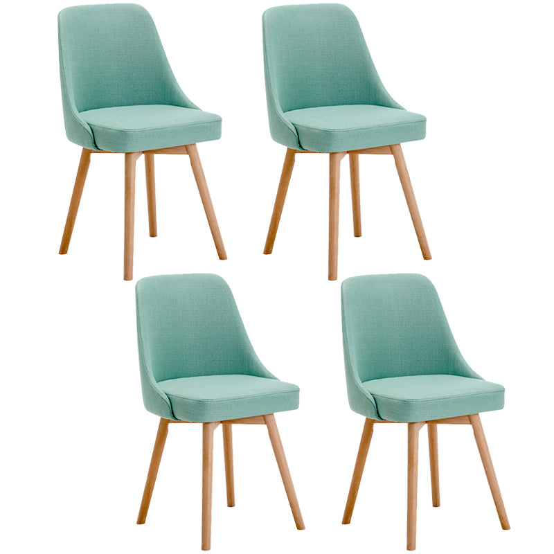 Fabric Dining Side Chair Glam Style Indoor Parsons Armless Chair of 17'' Wide Mint Green Set of 4 Clearhalo ' kitchen&dining_furn' 'Dining Chairs' 'Dining Tables & Seating' 'dining_chair' 'Furniture' 'furniture_dining_chair' 'Kitchen & Dining Furniture' 'kitchen' 3467094