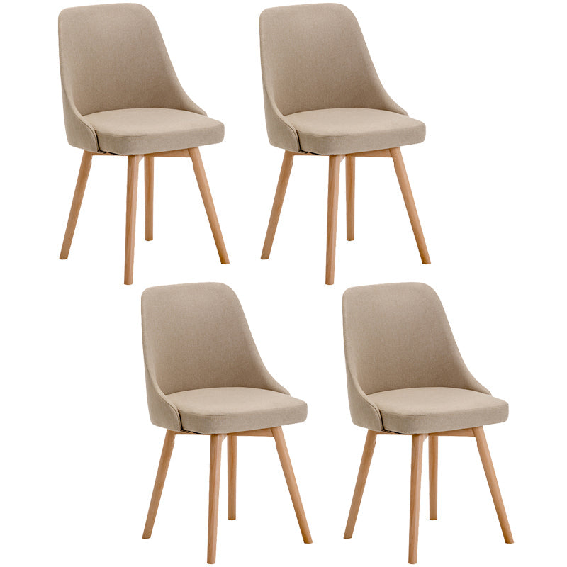 Fabric Dining Side Chair Glam Style Indoor Parsons Armless Chair of 17'' Wide Khaki Set of 4 Clearhalo ' kitchen&dining_furn' 'Dining Chairs' 'Dining Tables & Seating' 'dining_chair' 'Furniture' 'furniture_dining_chair' 'Kitchen & Dining Furniture' 'kitchen' 3467097