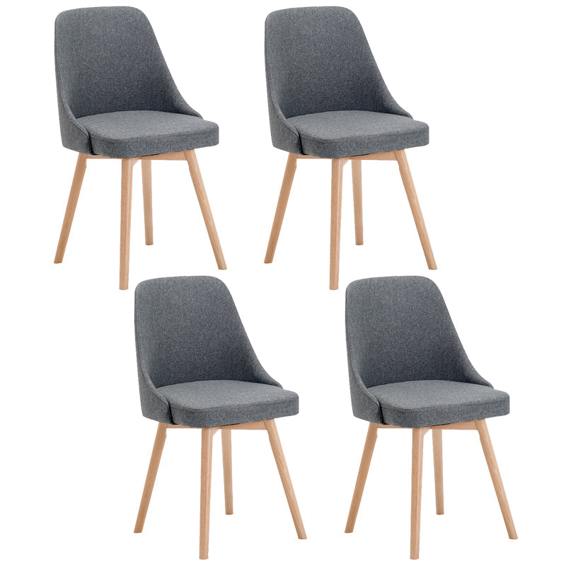Fabric Dining Side Chair Glam Style Indoor Parsons Armless Chair of 17'' Wide Dark Gray Set of 4 Clearhalo ' kitchen&dining_furn' 'Dining Chairs' 'Dining Tables & Seating' 'dining_chair' 'Furniture' 'furniture_dining_chair' 'Kitchen & Dining Furniture' 'kitchen' 3467098
