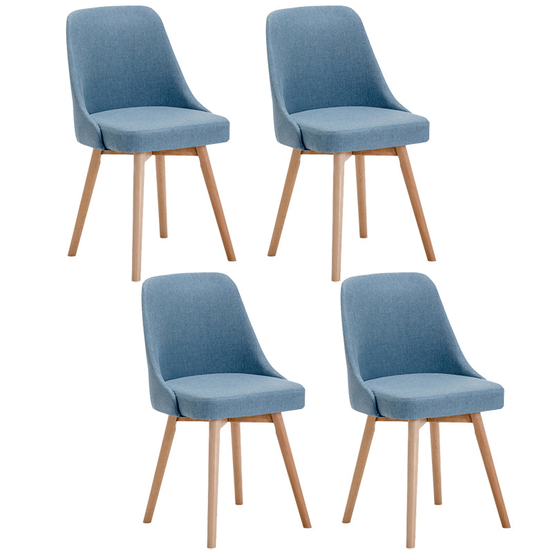 Fabric Dining Side Chair Glam Style Indoor Parsons Armless Chair of 17'' Wide Sky Blue Set of 4 Clearhalo ' kitchen&dining_furn' 'Dining Chairs' 'Dining Tables & Seating' 'dining_chair' 'Furniture' 'furniture_dining_chair' 'Kitchen & Dining Furniture' 'kitchen' 3467099
