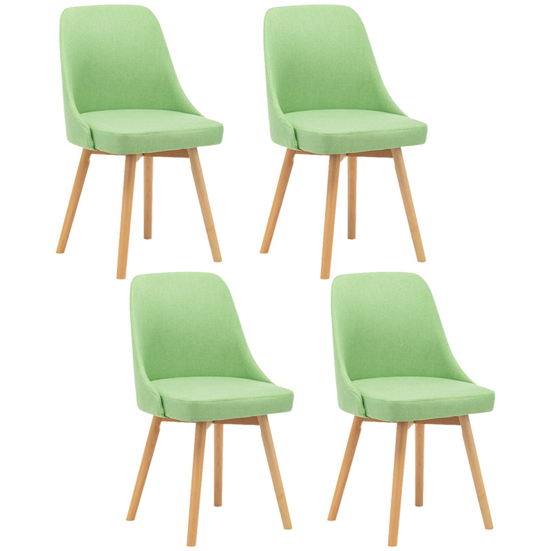 Fabric Dining Side Chair Glam Style Indoor Parsons Armless Chair of 17'' Wide Fruit Green Set of 4 Clearhalo ' kitchen&dining_furn' 'Dining Chairs' 'Dining Tables & Seating' 'dining_chair' 'Furniture' 'furniture_dining_chair' 'Kitchen & Dining Furniture' 'kitchen' 3467100