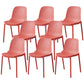 Dining Room Stacking Dining Chair Contemporary Style Plastic Side Chair Red Set of 8 Clearhalo ' kitchen&dining_furn' 'Dining Chairs' 'Dining Tables & Seating' 'dining_chair' 'Furniture' 'furniture_dining_chair' 'Kitchen & Dining Furniture' 'kitchen' 3467119