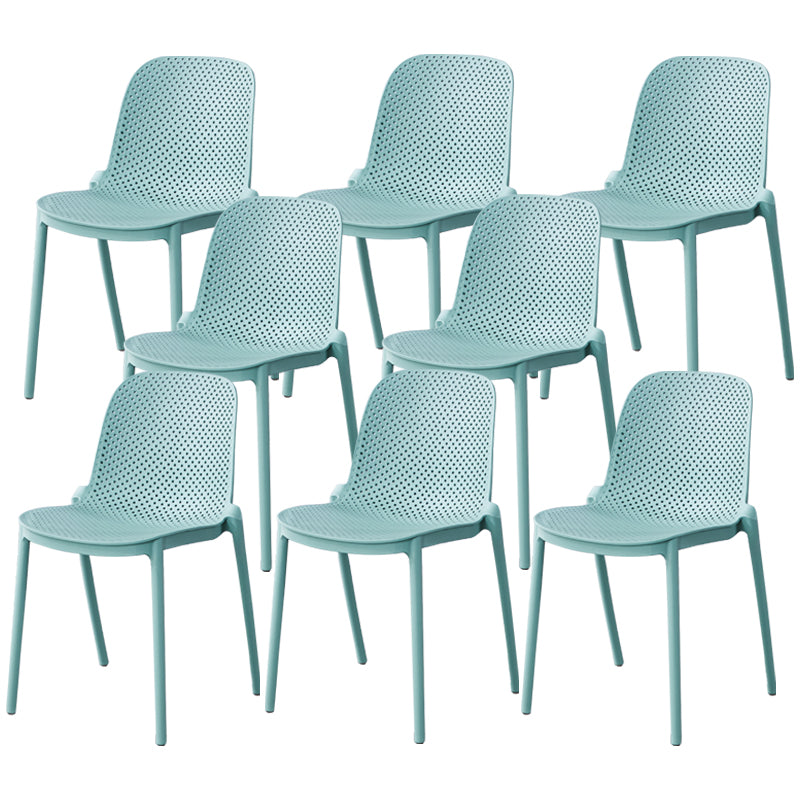 Dining Room Stacking Dining Chair Contemporary Style Plastic Side Chair Green Set of 8 Clearhalo ' kitchen&dining_furn' 'Dining Chairs' 'Dining Tables & Seating' 'dining_chair' 'Furniture' 'furniture_dining_chair' 'Kitchen & Dining Furniture' 'kitchen' 3467127