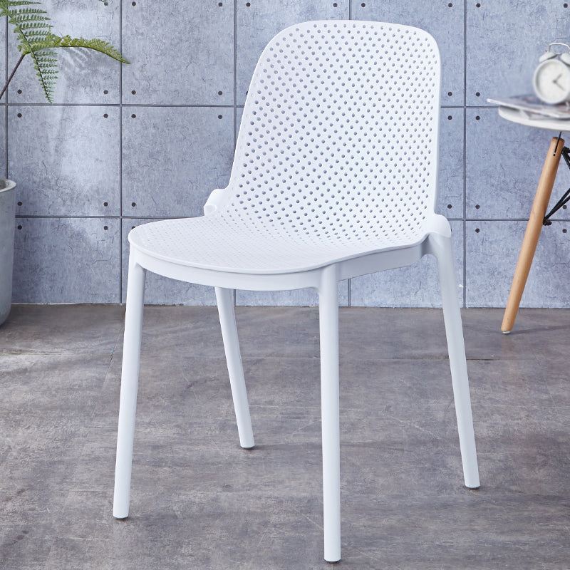 Dining Room Stacking Dining Chair Contemporary Style Plastic Side Chair Clearhalo ' kitchen&dining_furn' 'Dining Chairs' 'Dining Tables & Seating' 'dining_chair' 'Furniture' 'furniture_dining_chair' 'Kitchen & Dining Furniture' 'kitchen' 3467129