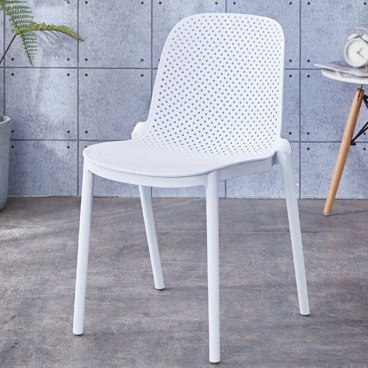 Dining Room Stacking Dining Chair Contemporary Style Plastic Side Chair Clearhalo ' kitchen&dining_furn' 'Dining Chairs' 'Dining Tables & Seating' 'dining_chair' 'Furniture' 'furniture_dining_chair' 'Kitchen & Dining Furniture' 'kitchen' 3467129