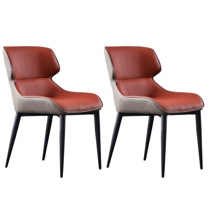 Nordic Style Leather Dining Room Chair Wingback Side Chair for Home Use Red Set of 2 Clearhalo ' kitchen&dining_furn' 'Dining Chairs' 'Dining Tables & Seating' 'dining_chair' 'Furniture' 'furniture_dining_chair' 'Kitchen & Dining Furniture' 'kitchen' 3467136