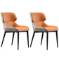 Nordic Style Leather Dining Room Chair Wingback Side Chair for Home Use Orange Set of 2 Clearhalo ' kitchen&dining_furn' 'Dining Chairs' 'Dining Tables & Seating' 'dining_chair' 'Furniture' 'furniture_dining_chair' 'Kitchen & Dining Furniture' 'kitchen' 3467137