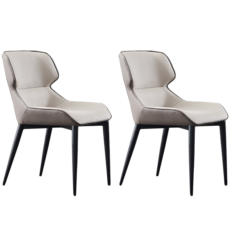 Nordic Style Leather Dining Room Chair Wingback Side Chair for Home Use Grey Set of 2 Clearhalo ' kitchen&dining_furn' 'Dining Chairs' 'Dining Tables & Seating' 'dining_chair' 'Furniture' 'furniture_dining_chair' 'Kitchen & Dining Furniture' 'kitchen' 3467139