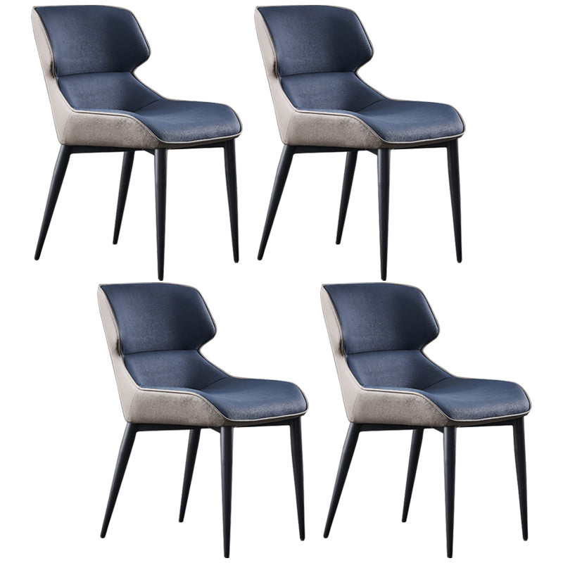 Nordic Style Leather Dining Room Chair Wingback Side Chair for Home Use Blue Set of 4 Clearhalo ' kitchen&dining_furn' 'Dining Chairs' 'Dining Tables & Seating' 'dining_chair' 'Furniture' 'furniture_dining_chair' 'Kitchen & Dining Furniture' 'kitchen' 3467144