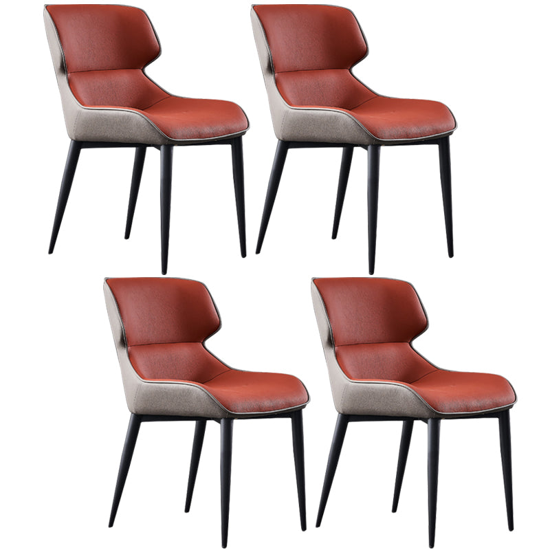 Nordic Style Leather Dining Room Chair Wingback Side Chair for Home Use Red Set of 4 Clearhalo ' kitchen&dining_furn' 'Dining Chairs' 'Dining Tables & Seating' 'dining_chair' 'Furniture' 'furniture_dining_chair' 'Kitchen & Dining Furniture' 'kitchen' 3467146