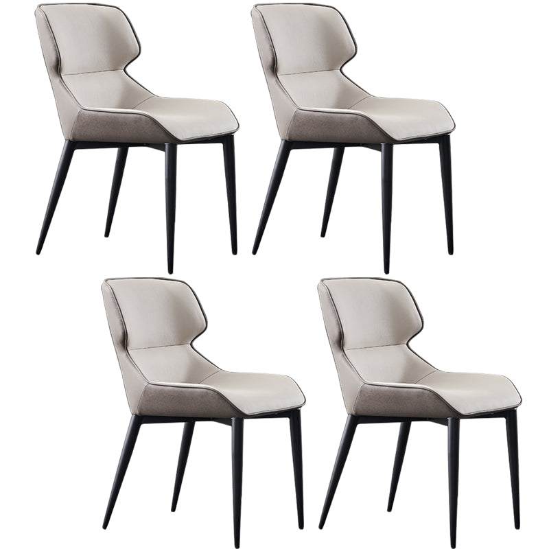 Nordic Style Leather Dining Room Chair Wingback Side Chair for Home Use Grey Set of 4 Clearhalo ' kitchen&dining_furn' 'Dining Chairs' 'Dining Tables & Seating' 'dining_chair' 'Furniture' 'furniture_dining_chair' 'Kitchen & Dining Furniture' 'kitchen' 3467150