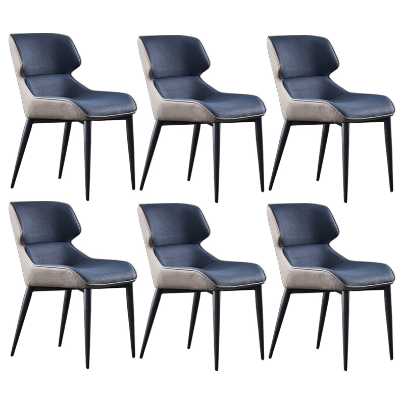 Nordic Style Leather Dining Room Chair Wingback Side Chair for Home Use Blue Set of 6 Clearhalo ' kitchen&dining_furn' 'Dining Chairs' 'Dining Tables & Seating' 'dining_chair' 'Furniture' 'furniture_dining_chair' 'Kitchen & Dining Furniture' 'kitchen' 3467153