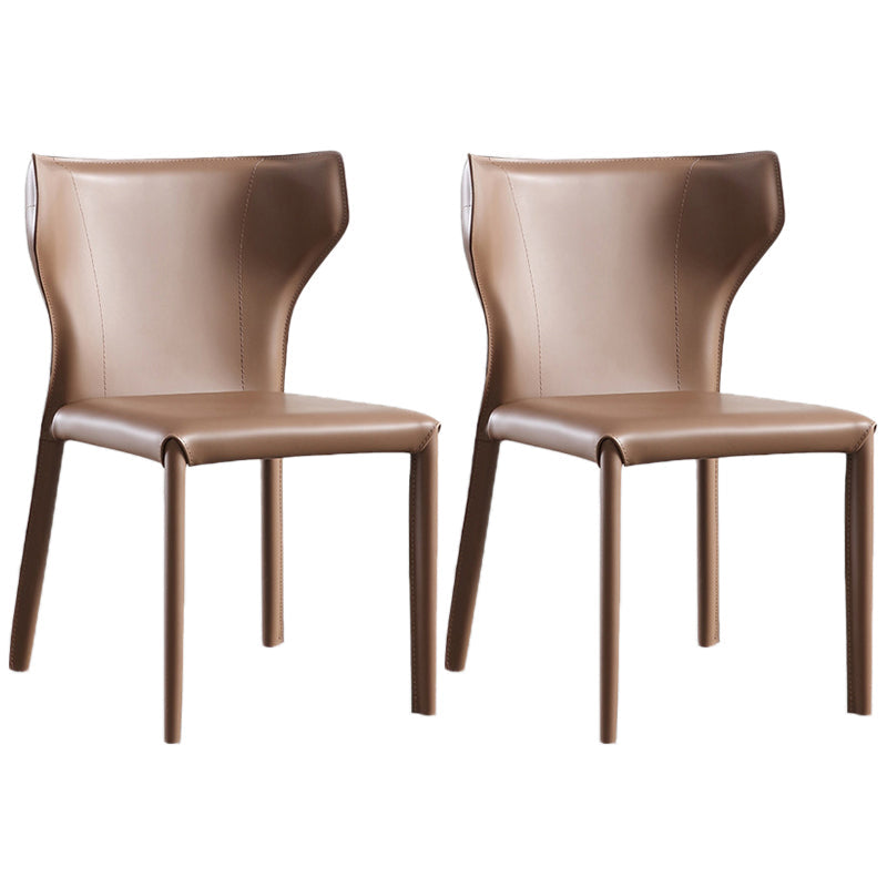 Modern Style Leather Matte Finish Side Chair Wingback Side Chair for Dinning Room Coffee Set of 2 Clearhalo ' kitchen&dining_furn' 'Dining Chairs' 'Dining Tables & Seating' 'dining_chair' 'Furniture' 'furniture_dining_chair' 'Kitchen & Dining Furniture' 'kitchen' 3467164
