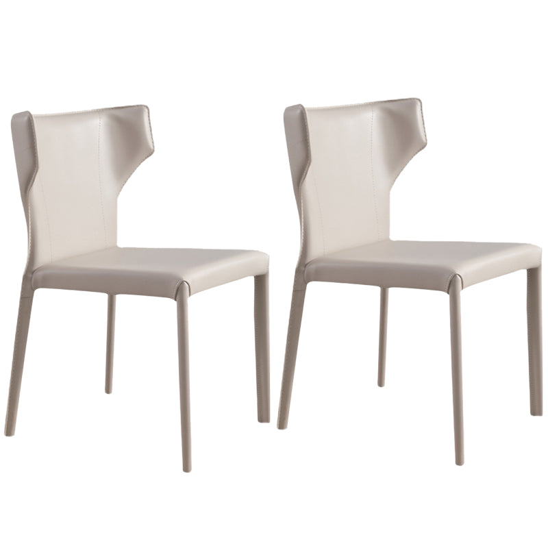 Modern Style Leather Matte Finish Side Chair Wingback Side Chair for Dinning Room Light Gray Set of 2 Clearhalo ' kitchen&dining_furn' 'Dining Chairs' 'Dining Tables & Seating' 'dining_chair' 'Furniture' 'furniture_dining_chair' 'Kitchen & Dining Furniture' 'kitchen' 3467165