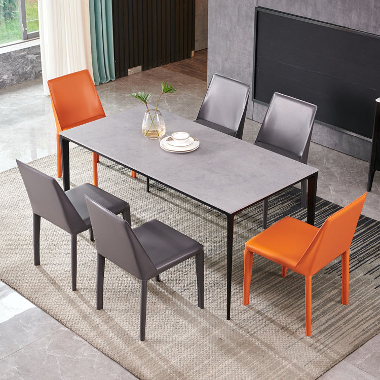 Modern Style Leather Matte Finish Side Chair Wingback Side Chair for Dinning Room Clearhalo ' kitchen&dining_furn' 'Dining Chairs' 'Dining Tables & Seating' 'dining_chair' 'Furniture' 'furniture_dining_chair' 'Kitchen & Dining Furniture' 'kitchen' 3467169