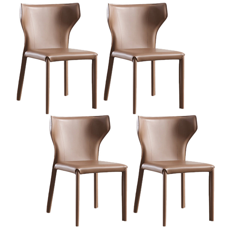 Modern Style Leather Matte Finish Side Chair Wingback Side Chair for Dinning Room Coffee Set of 4 Clearhalo ' kitchen&dining_furn' 'Dining Chairs' 'Dining Tables & Seating' 'dining_chair' 'Furniture' 'furniture_dining_chair' 'Kitchen & Dining Furniture' 'kitchen' 3467172