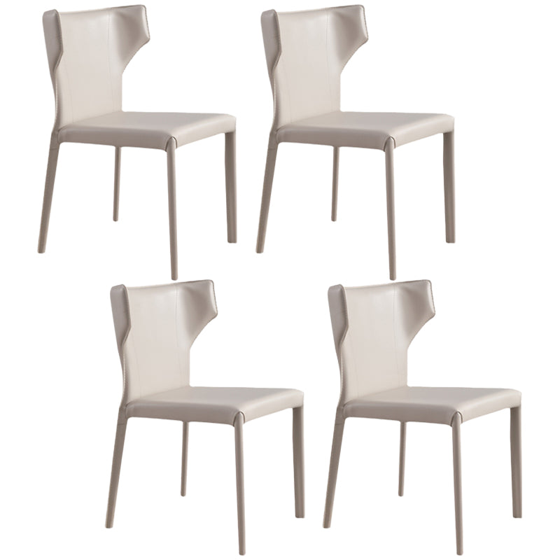 Modern Style Leather Matte Finish Side Chair Wingback Side Chair for Dinning Room Light Gray Set of 4 Clearhalo ' kitchen&dining_furn' 'Dining Chairs' 'Dining Tables & Seating' 'dining_chair' 'Furniture' 'furniture_dining_chair' 'Kitchen & Dining Furniture' 'kitchen' 3467173