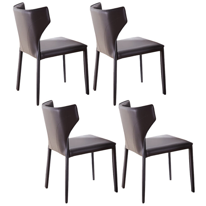 Modern Style Leather Matte Finish Side Chair Wingback Side Chair for Dinning Room Grey Set of 4 Clearhalo ' kitchen&dining_furn' 'Dining Chairs' 'Dining Tables & Seating' 'dining_chair' 'Furniture' 'furniture_dining_chair' 'Kitchen & Dining Furniture' 'kitchen' 3467175