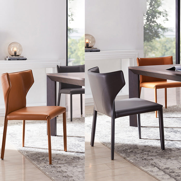 Modern Style Leather Matte Finish Side Chair Wingback Side Chair for Dinning Room Clearhalo ' kitchen&dining_furn' 'Dining Chairs' 'Dining Tables & Seating' 'dining_chair' 'Furniture' 'furniture_dining_chair' 'Kitchen & Dining Furniture' 'kitchen' 3467178