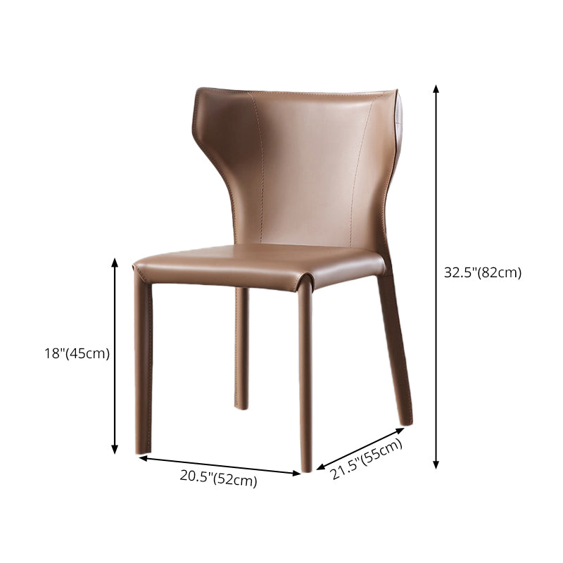 Modern Style Leather Matte Finish Side Chair Wingback Side Chair for Dinning Room Clearhalo ' kitchen&dining_furn' 'Dining Chairs' 'Dining Tables & Seating' 'dining_chair' 'Furniture' 'furniture_dining_chair' 'Kitchen & Dining Furniture' 'kitchen' 3467182