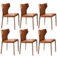 Modern Style Leather Matte Finish Side Chair Wingback Side Chair for Dinning Room Orange Set of 6 Clearhalo ' kitchen&dining_furn' 'Dining Chairs' 'Dining Tables & Seating' 'dining_chair' 'Furniture' 'furniture_dining_chair' 'Kitchen & Dining Furniture' 'kitchen' 3467184