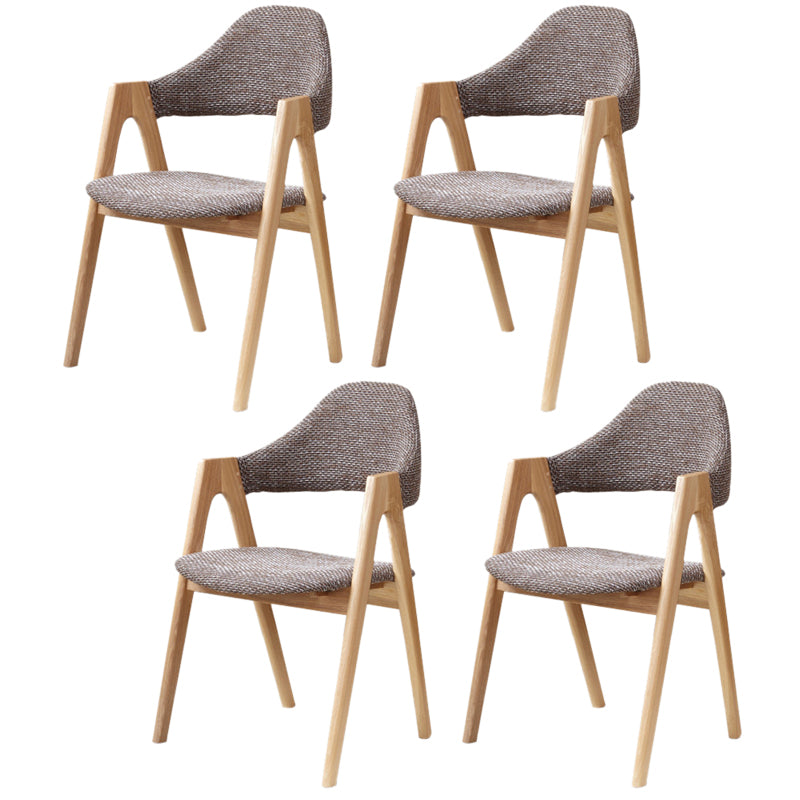 Modern Style Wood Dining Room Chair Open Back Dining Side Chair for Home Use Coffee Natural Wood Set of 4 Clearhalo ' kitchen&dining_furn' 'Dining Chairs' 'Dining Tables & Seating' 'dining_chair' 'Furniture' 'furniture_dining_chair' 'Kitchen & Dining Furniture' 'kitchen' 3467203