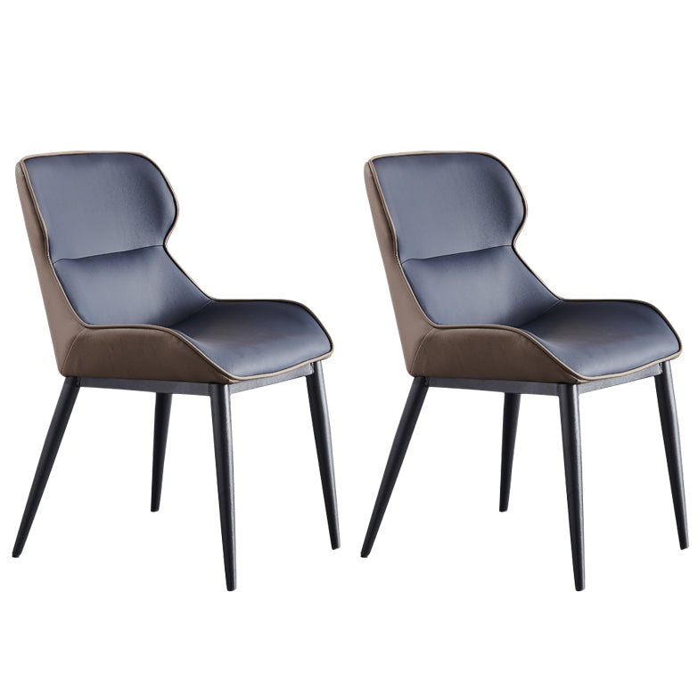 Nordic Style Leather Dining Room Chair Wingback Arm Chair for Home Use Dark Blue Set of 2 Clearhalo ' kitchen&dining_furn' 'Dining Chairs' 'Dining Tables & Seating' 'dining_chair' 'Furniture' 'furniture_dining_chair' 'Kitchen & Dining Furniture' 'kitchen' 3467210