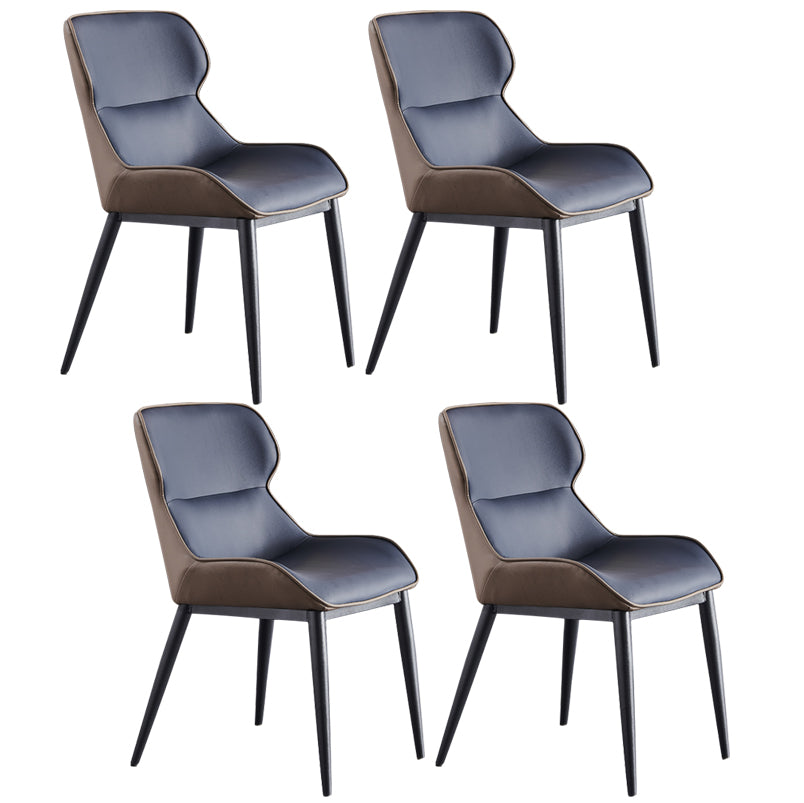 Nordic Style Leather Dining Room Chair Wingback Arm Chair for Home Use Dark Blue Set of 4 Clearhalo ' kitchen&dining_furn' 'Dining Chairs' 'Dining Tables & Seating' 'dining_chair' 'Furniture' 'furniture_dining_chair' 'Kitchen & Dining Furniture' 'kitchen' 3467216