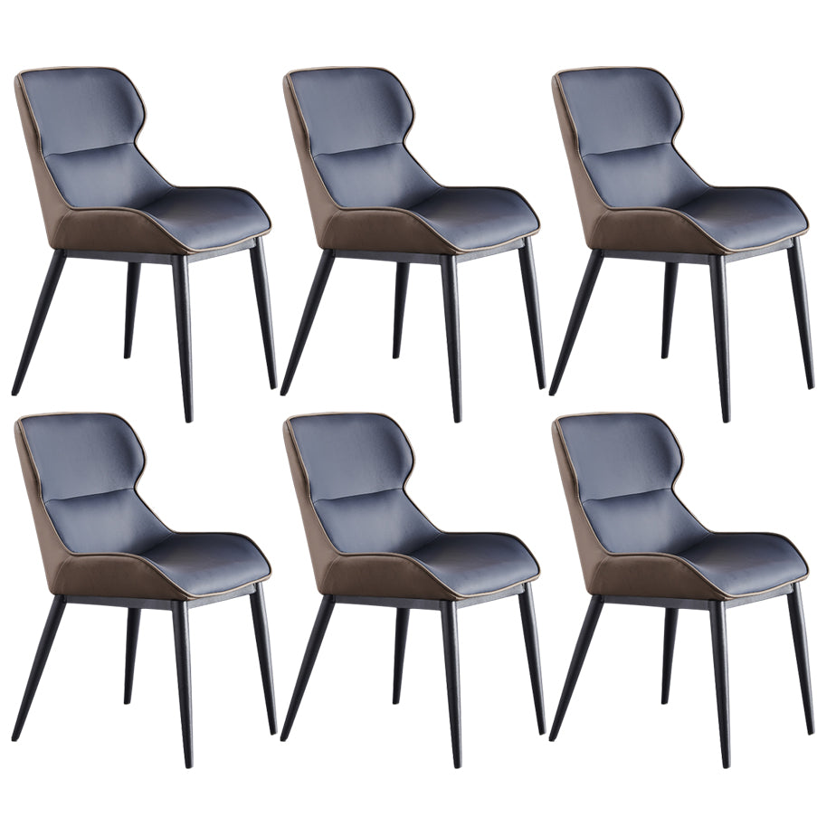 Nordic Style Leather Dining Room Chair Wingback Arm Chair for Home Use Dark Blue Set of 6 Clearhalo ' kitchen&dining_furn' 'Dining Chairs' 'Dining Tables & Seating' 'dining_chair' 'Furniture' 'furniture_dining_chair' 'Kitchen & Dining Furniture' 'kitchen' 3467222