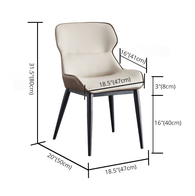 Nordic Style Leather Dining Room Chair Wingback Arm Chair for Home Use Clearhalo ' kitchen&dining_furn' 'Dining Chairs' 'Dining Tables & Seating' 'dining_chair' 'Furniture' 'furniture_dining_chair' 'Kitchen & Dining Furniture' 'kitchen' 3467223