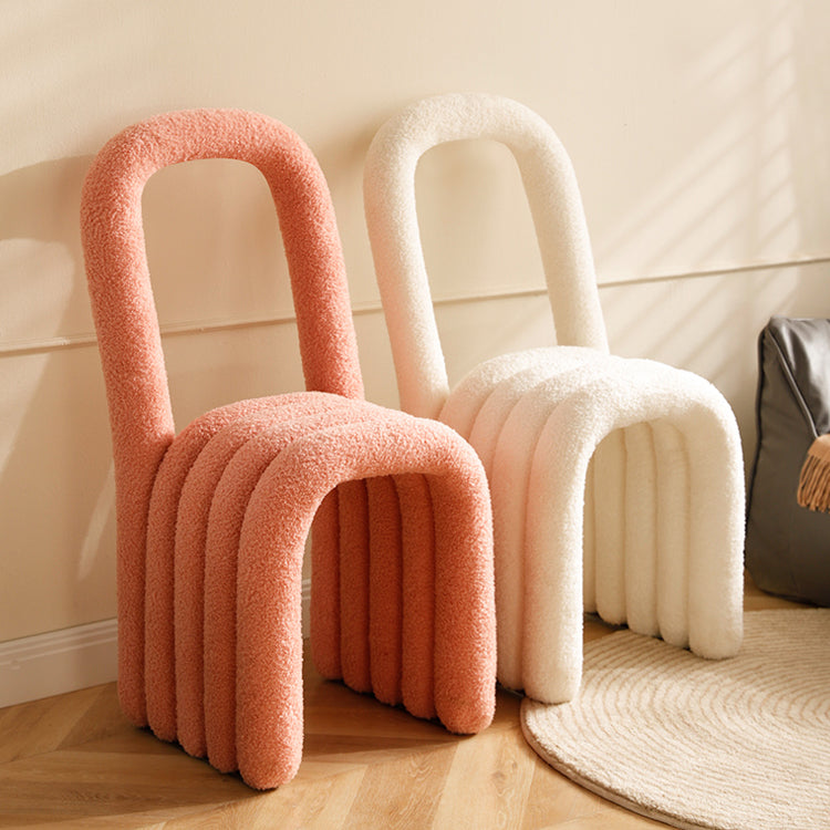 Lamb Wool Side Chairs Modern Kitchen Side Chair 16'' Wide Open Back Dining Side Chair Clearhalo ' kitchen&dining_furn' 'Dining Chairs' 'Dining Tables & Seating' 'dining_chair' 'furn' 'furn_dining_chair' 'Furniture' 'furniture_dining_chair' 'Kitchen & Dining Furniture' 'kitchen' 3467227