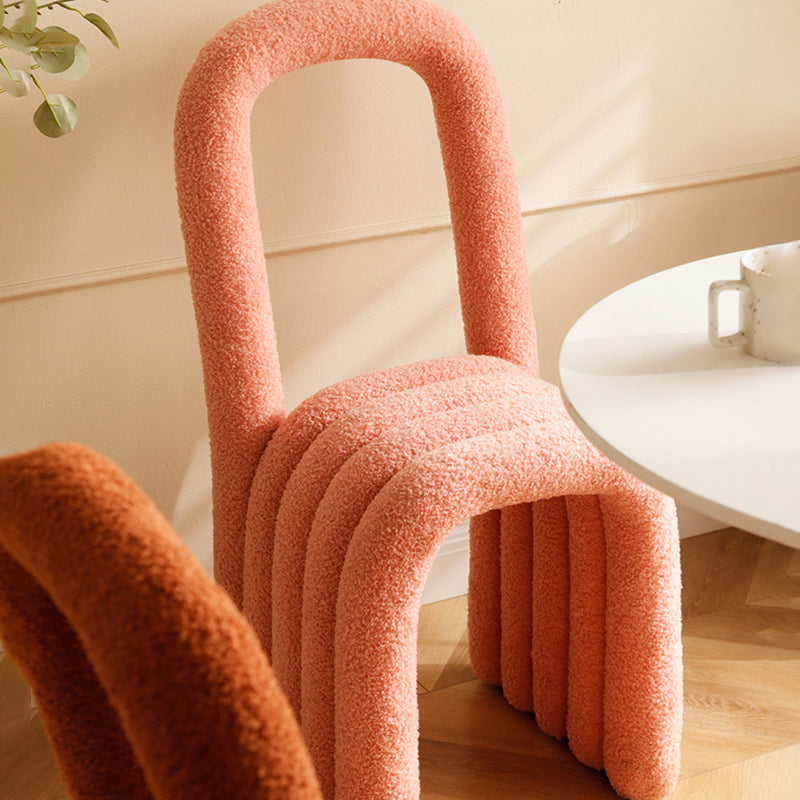 Lamb Wool Side Chairs Modern Kitchen Side Chair 16'' Wide Open Back Dining Side Chair Clearhalo ' kitchen&dining_furn' 'Dining Chairs' 'Dining Tables & Seating' 'dining_chair' 'furn' 'furn_dining_chair' 'Furniture' 'furniture_dining_chair' 'Kitchen & Dining Furniture' 'kitchen' 3467229