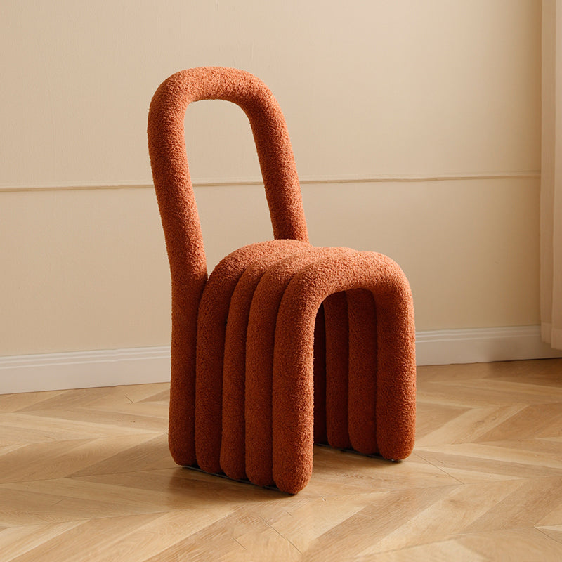 Lamb Wool Side Chairs Modern Kitchen Side Chair 16'' Wide Open Back Dining Side Chair Camel 1 Piece Clearhalo ' kitchen&dining_furn' 'Dining Chairs' 'Dining Tables & Seating' 'dining_chair' 'furn' 'furn_dining_chair' 'Furniture' 'furniture_dining_chair' 'Kitchen & Dining Furniture' 'kitchen' 3467230