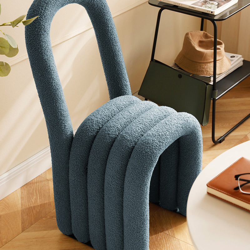 Lamb Wool Side Chairs Modern Kitchen Side Chair 16'' Wide Open Back Dining Side Chair Clearhalo ' kitchen&dining_furn' 'Dining Chairs' 'Dining Tables & Seating' 'dining_chair' 'furn' 'furn_dining_chair' 'Furniture' 'furniture_dining_chair' 'Kitchen & Dining Furniture' 'kitchen' 3467234