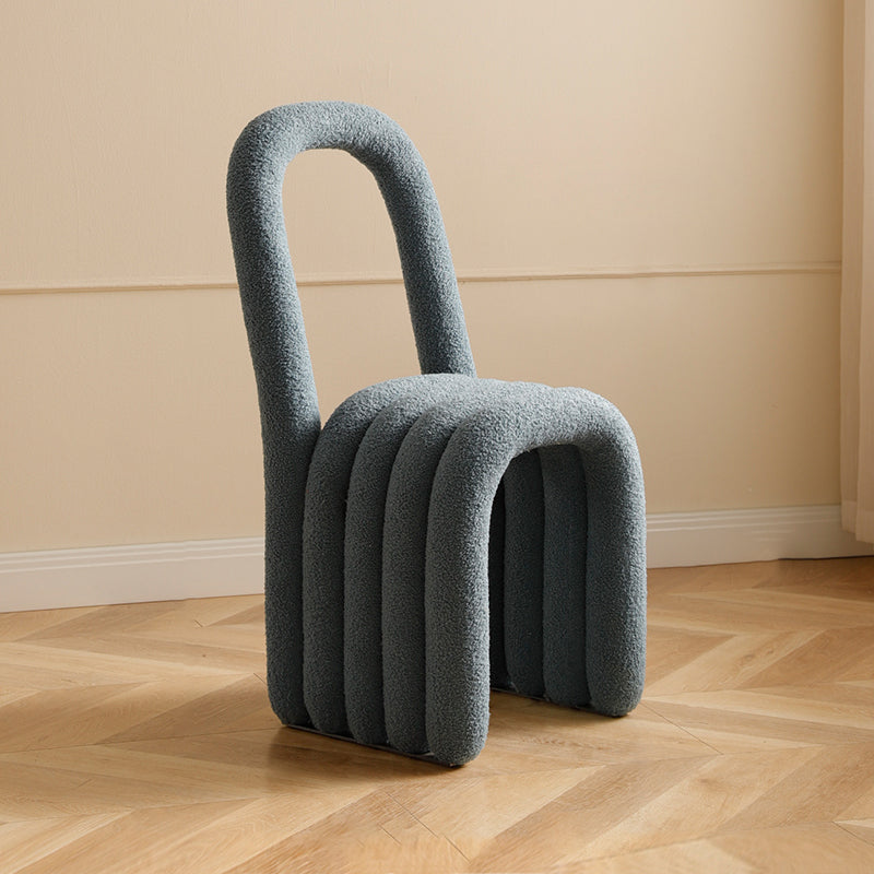 Lamb Wool Side Chairs Modern Kitchen Side Chair 16'' Wide Open Back Dining Side Chair Blue 1 Piece Clearhalo ' kitchen&dining_furn' 'Dining Chairs' 'Dining Tables & Seating' 'dining_chair' 'furn' 'furn_dining_chair' 'Furniture' 'furniture_dining_chair' 'Kitchen & Dining Furniture' 'kitchen' 3467236