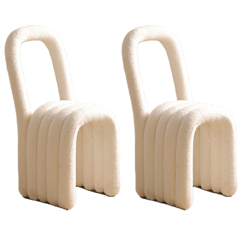 Lamb Wool Side Chairs Modern Kitchen Side Chair 16'' Wide Open Back Dining Side Chair White 2 Piece Set Clearhalo ' kitchen&dining_furn' 'Dining Chairs' 'Dining Tables & Seating' 'dining_chair' 'furn' 'furn_dining_chair' 'Furniture' 'furniture_dining_chair' 'Kitchen & Dining Furniture' 'kitchen' 3467238