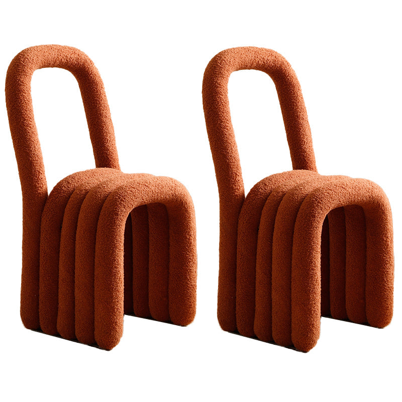 Lamb Wool Side Chairs Modern Kitchen Side Chair 16'' Wide Open Back Dining Side Chair Camel 2 Piece Set Clearhalo ' kitchen&dining_furn' 'Dining Chairs' 'Dining Tables & Seating' 'dining_chair' 'furn' 'furn_dining_chair' 'Furniture' 'furniture_dining_chair' 'Kitchen & Dining Furniture' 'kitchen' 3467239