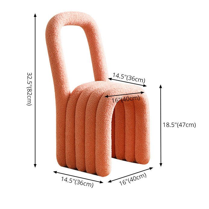 Lamb Wool Side Chairs Modern Kitchen Side Chair 16'' Wide Open Back Dining Side Chair Clearhalo ' kitchen&dining_furn' 'Dining Chairs' 'Dining Tables & Seating' 'dining_chair' 'furn' 'furn_dining_chair' 'Furniture' 'furniture_dining_chair' 'Kitchen & Dining Furniture' 'kitchen' 3467241