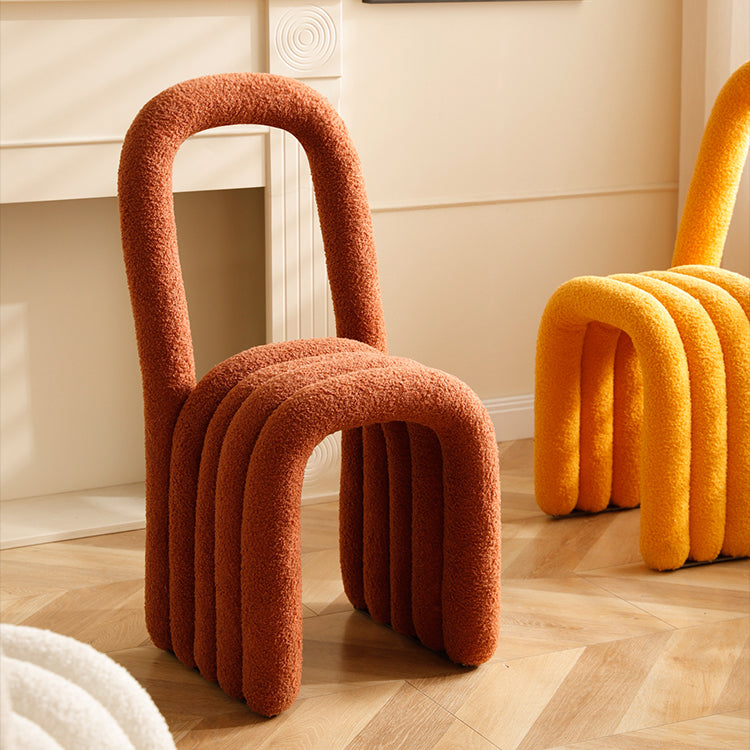 Lamb Wool Side Chairs Modern Kitchen Side Chair 16'' Wide Open Back Dining Side Chair Clearhalo ' kitchen&dining_furn' 'Dining Chairs' 'Dining Tables & Seating' 'dining_chair' 'furn' 'furn_dining_chair' 'Furniture' 'furniture_dining_chair' 'Kitchen & Dining Furniture' 'kitchen' 3467246