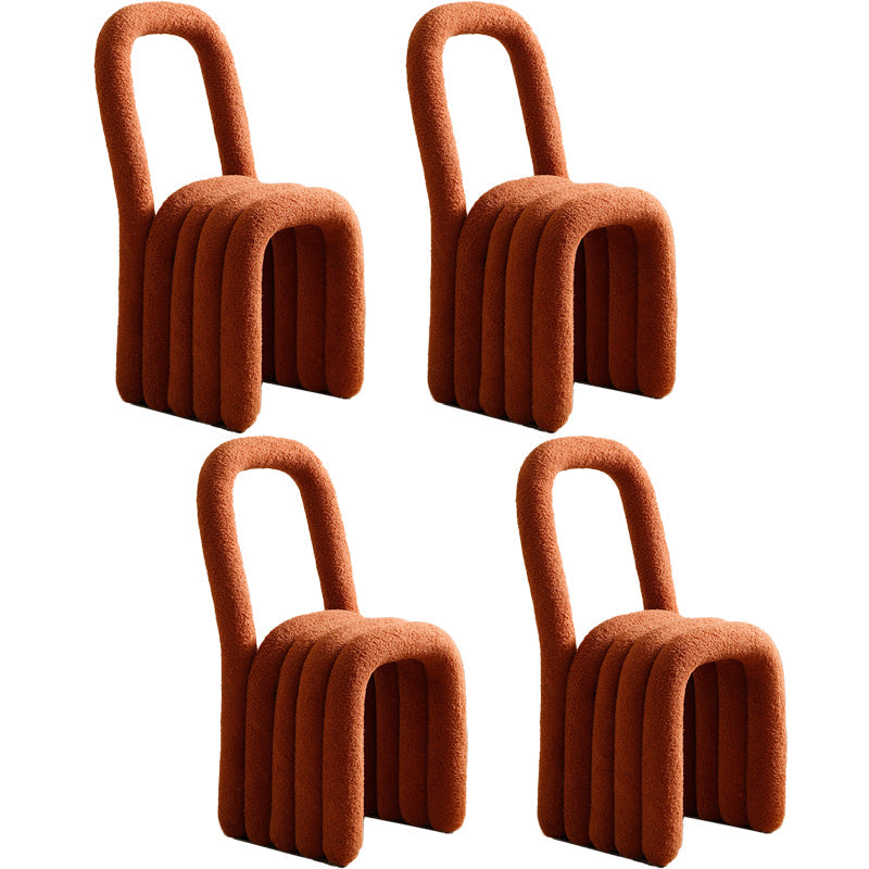 Lamb Wool Side Chairs Modern Kitchen Side Chair 16'' Wide Open Back Dining Side Chair Camel 4 Piece Set Clearhalo ' kitchen&dining_furn' 'Dining Chairs' 'Dining Tables & Seating' 'dining_chair' 'furn' 'furn_dining_chair' 'Furniture' 'furniture_dining_chair' 'Kitchen & Dining Furniture' 'kitchen' 3467249