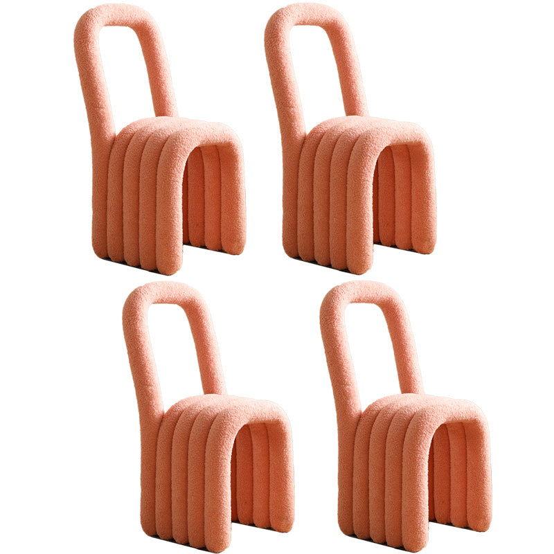 Lamb Wool Side Chairs Modern Kitchen Side Chair 16'' Wide Open Back Dining Side Chair Pink 4 Piece Set Clearhalo ' kitchen&dining_furn' 'Dining Chairs' 'Dining Tables & Seating' 'dining_chair' 'furn' 'furn_dining_chair' 'Furniture' 'furniture_dining_chair' 'Kitchen & Dining Furniture' 'kitchen' 3467252
